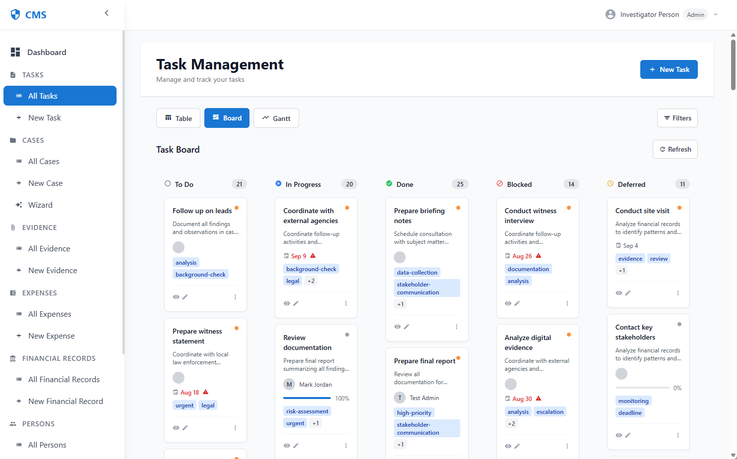 Task Management Interface